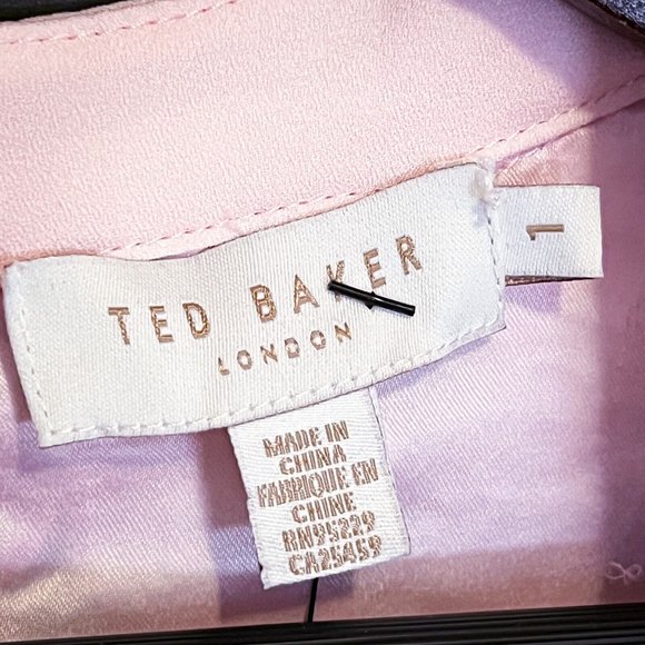 Ted Baker Women's Size 1 Surplice V-Neck Nello Mini Lace Dress Pastel Rose Pink - Picture 6 of 11